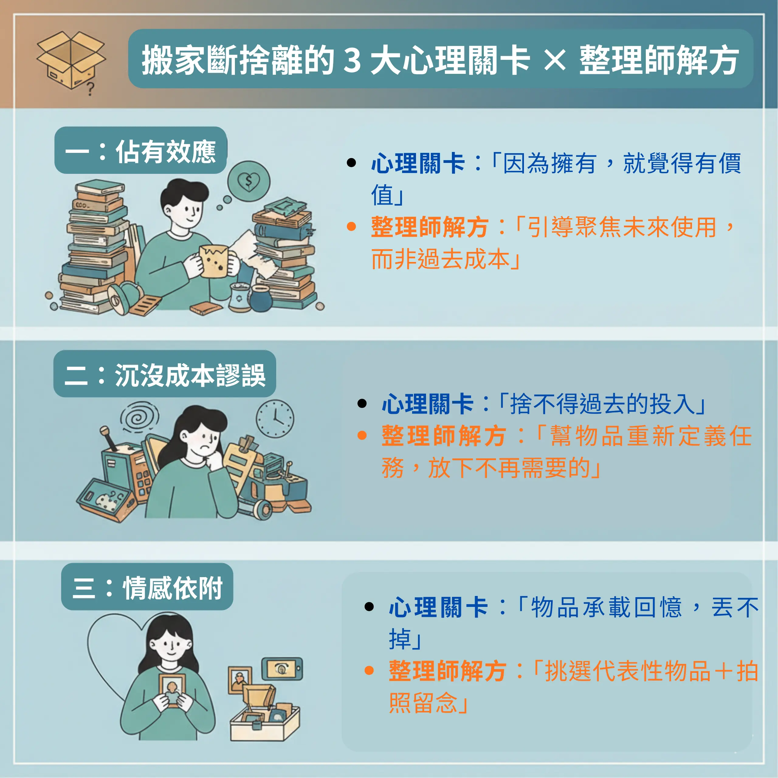 搬家斷捨離的 3 大心理關卡 × 整理師解方
